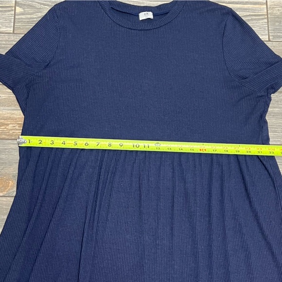 N/T Made in LA Ribbed Tiered A-Line Dress Size 2XL XXL Navy Blue 46” Chest - Picture 12 of 16